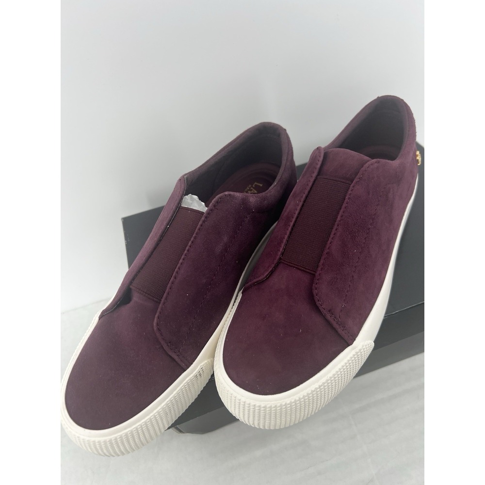 NWB Ralph Lauren Women's Shoes 6.5 ISLA-SK-ATH Bordeaux Kidsuede Purple - Picture 2 of 8